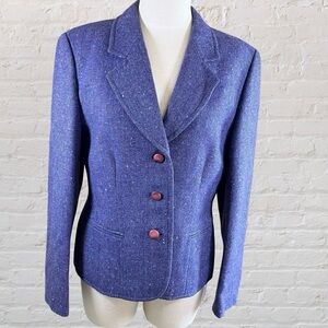 Vintage Pendleton Purple 100% Virgin Wool Women's Blazer with Three Buttons